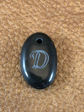 Monogram Initial Sand Carved Focal Bead Sterling Silver Necklace