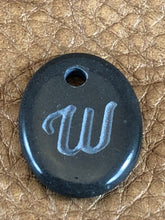 Monogram Initial Sand Carved Focal Bead Sterling Silver Necklace