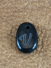 Monogram Initial Sand Carved Focal Bead Sterling Silver Necklace