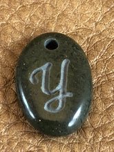 Monogram Initial Sand Carved Focal Bead Sterling Silver Necklace
