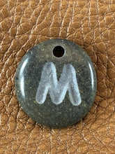 Monogram Initial Sand Carved Focal Bead Sterling Silver Necklace