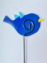 Blue Bird Plant Stake - Fused Glass Garden Art