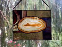 Large Stained Glass Brown Agate Sun Catcher