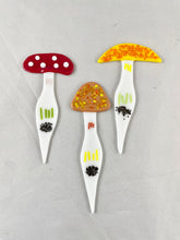 Small Colorful Mushroom Plant Stake Set - 4 Pieces - Fused Glass Garden Art