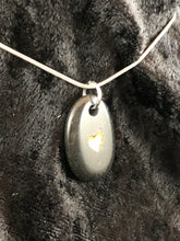 Basalt Sand Carved Golden Heart Focal Bead Necklace