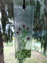 Fused Glass Sun Catcher - "Plumb Colored Bush Flowers"
