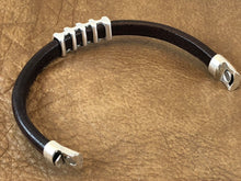Leather Bracelet with Antique Silver Ladder Slider