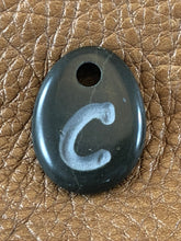 Monogram Initial Sand Carved Focal Bead Sterling Silver Necklace