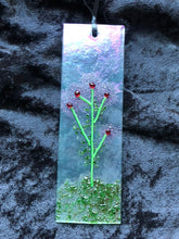 Fused Glass Sun Catcher - "Plumb Colored Bush Flowers"