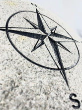 Compass Rose - Sand Carved Stone - Large 12" x 10" x 3-1/2"