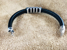 Leather Bracelet with Antique Silver Ladder Slider