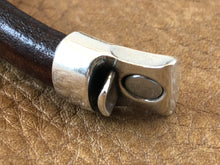 Leather Bracelet with Antique Silver Ladder Slider