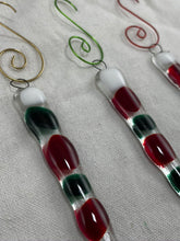 Festive Fused Glass Icicle Christmas Ornaments