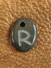 Monogram Initial Sand Carved Focal Bead Sterling Silver Necklace