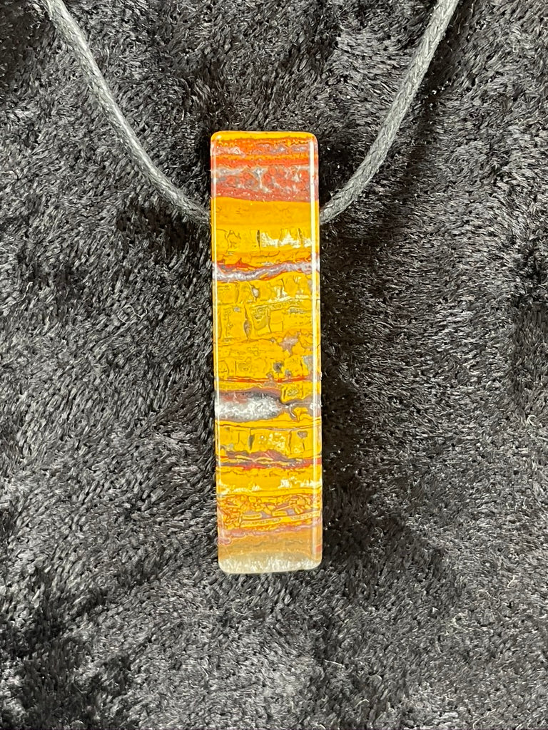 Fossilized Stromatolite Agate - Rectangular Focal Bead