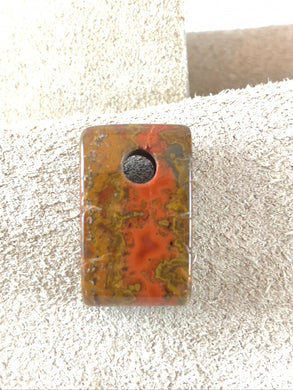 Moroccan Seam Agate Cusioned Focal Bead