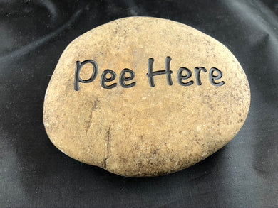Pee Here - Sand Carved Stone