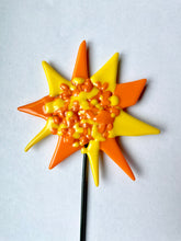 Starburst Sun Plant Stake - Fused Glass Garden Art