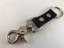 Black Leather Key Ring with Trigger Snap