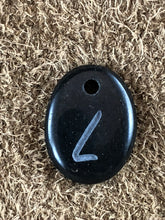 Monogram Initial Sand Carved Focal Bead Sterling Silver Necklace