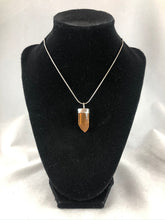 Tangerine Quartz Crystal Point Sterling Silver Pendant Necklace