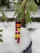Fused Glass Plant Stake Totem - Red Tones