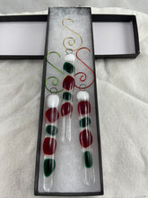 Festive Fused Glass Icicle Christmas Ornaments