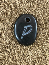 Monogram Initial Sand Carved Focal Bead Sterling Silver Necklace