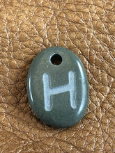 Monogram Initial Sand Carved Focal Bead Sterling Silver Necklace