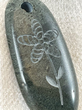 "Stone Flower" Basalt Sand Carved Stone Focal Bead
