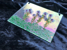 Fused Glass Sun Catcher - "Plumb Colored Bush Flowers"