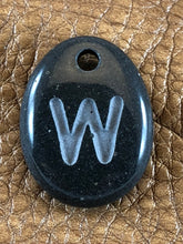 Monogram Initial Sand Carved Focal Bead Sterling Silver Necklace