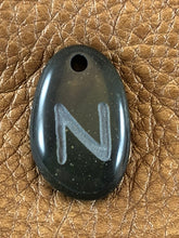 Monogram Initial Sand Carved Focal Bead Sterling Silver Necklace