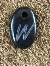 Monogram Initial Sand Carved Focal Bead Sterling Silver Necklace