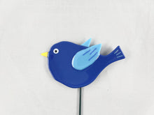 Blue Bird Plant Stake - Fused Glass Garden Art