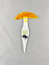 Small Colorful Yellow Mushroom Plant Stake - Fused Glass Garden Art