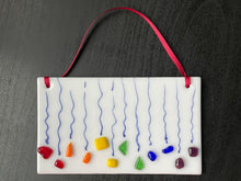Fused Glass Wall Art - "Raining Rainbow"