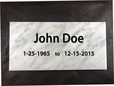 Custom Engraved/Sand Carved Memorial Carrara Marble Marker Tile