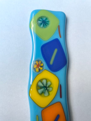 Fused Glass Plant Stake Totem - Festive Flowers