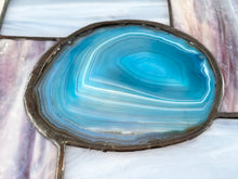 Stained Glass Blue Agate Sun Catcher - Medium