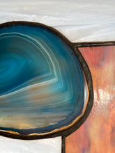 Stained Glass Blue Agate Sun Catcher - Medium