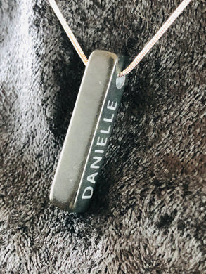 Custom Name Basalt Sand Carved Focal Bead