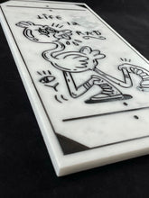 "Life is Rad" - Large Sand Carved Marble Tile