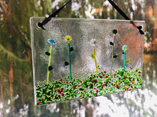 Fused Glass Sun Catcher - " Flowers in the Meadow"