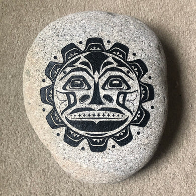 Pacific Northwest Tribal Sun - Sand Carved Stone