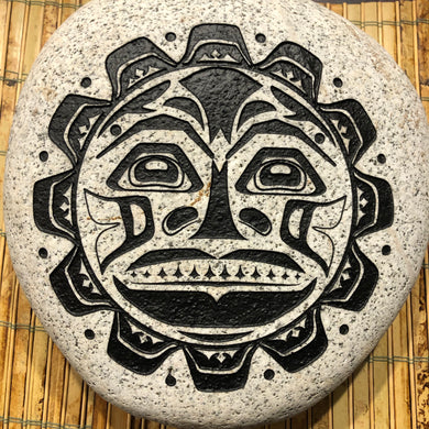 Pacific Northwest Tribal Sun - Sand Carved Stone