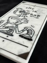 "Life is Rad" - Large Sand Carved Marble Tile