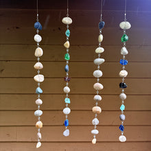 “Mini-Raining Rocks” Hanging Stone Garden Sculpture – River Rock Rain Chain Yard Art – Handmade Outdoor Hanging Decor (PNW Made)