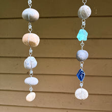 “Mini-Raining Rocks” Hanging Stone Garden Sculpture – River Rock Rain Chain Yard Art – Handmade Outdoor Hanging Decor (PNW Made)