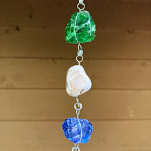 “Mini-Raining Rocks” Hanging Stone Garden Sculpture – River Rock Rain Chain Yard Art – Handmade Outdoor Hanging Decor (PNW Made)